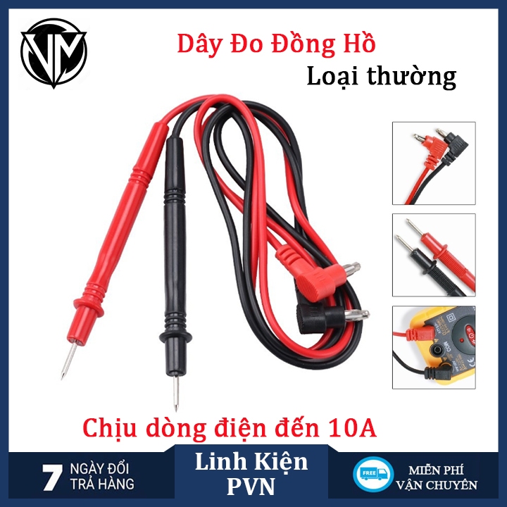 Dây đồng hồ đo điện, que đo đồng hồ vạn năng chịu dòng 10A - loại thường