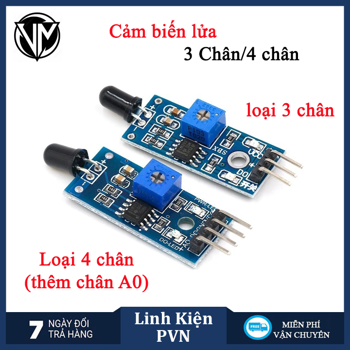 Module cảm biến lửa 3 CHÂN - 4 CHÂN, Mạch cảm biến phát hiện ngọn lửa Flame sensor - Module arduino