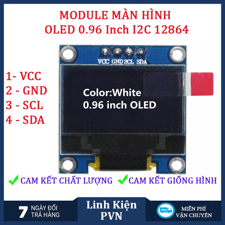 Màn hình hiển thị 128x64 Oled 0.96 Inch giao Tiếp I2C chuyên dụng SSD1315/SSD1306