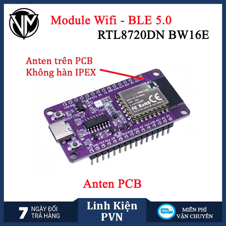 Module Wifi 2.4GHz và Bluetooth 5.0 RTL8720DN BW16E