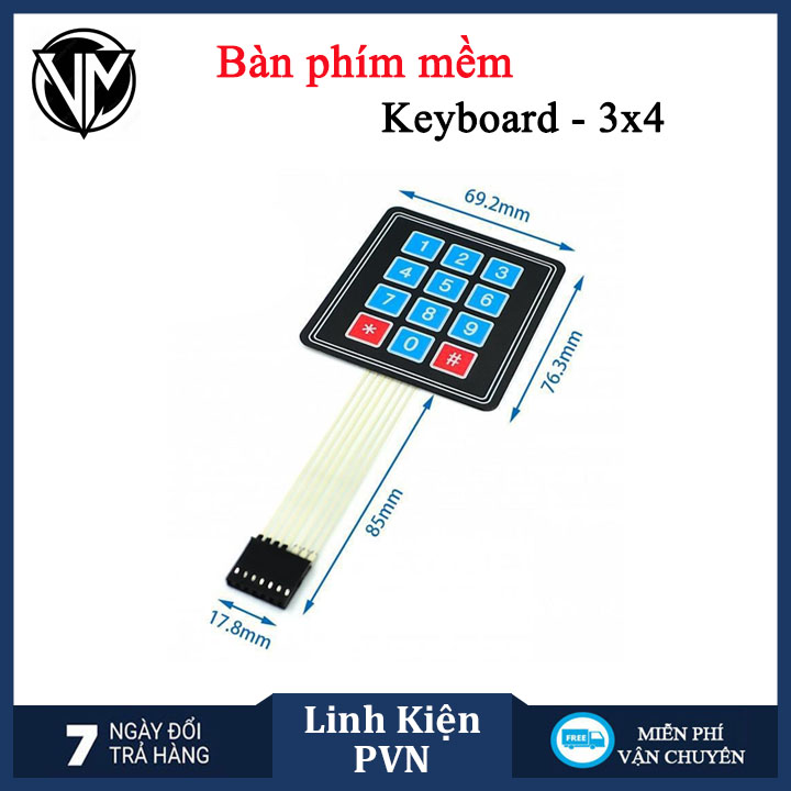 Bàn phím dán Keyboard 1x4, 3x4, 4x4 - Ma trận bàn phím