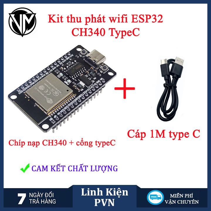 Kit ESP32 Wifi + Bluetooth CH340/CP2102 30P (30 Chân) - Kit thu phát IoT