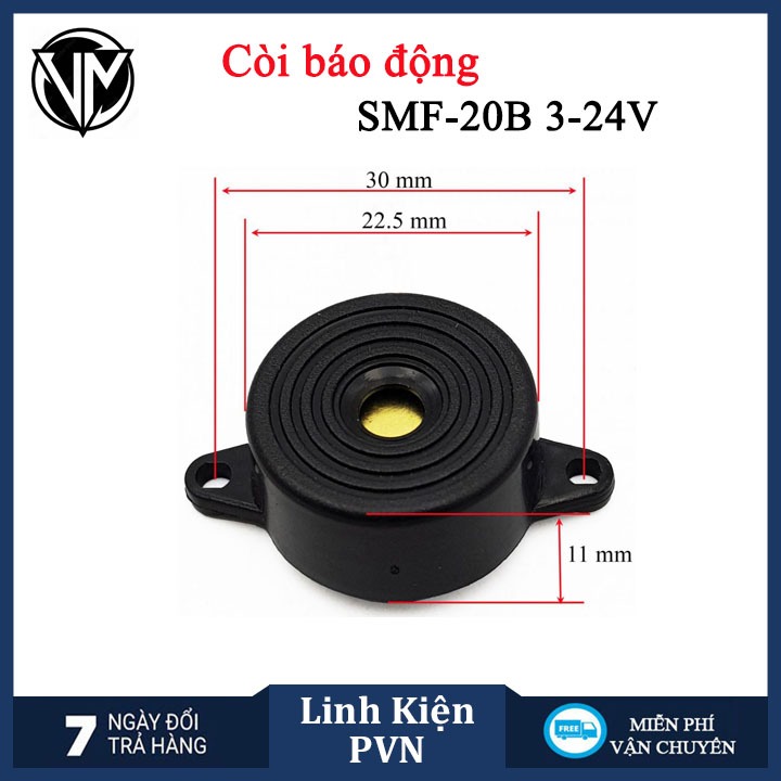 Loa, Còi Báo Động Liên Tục SMF-20B và SMF-27, điện áp 3 - 24VDC