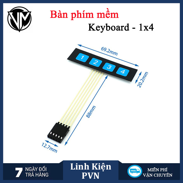 Bàn phím dán Keyboard 1x4, 3x4, 4x4 - Ma trận bàn phím
