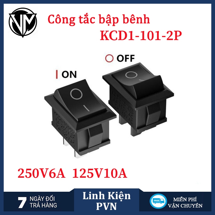 Công tắc bập bênh KCD1 - 101 6A 250V 2P