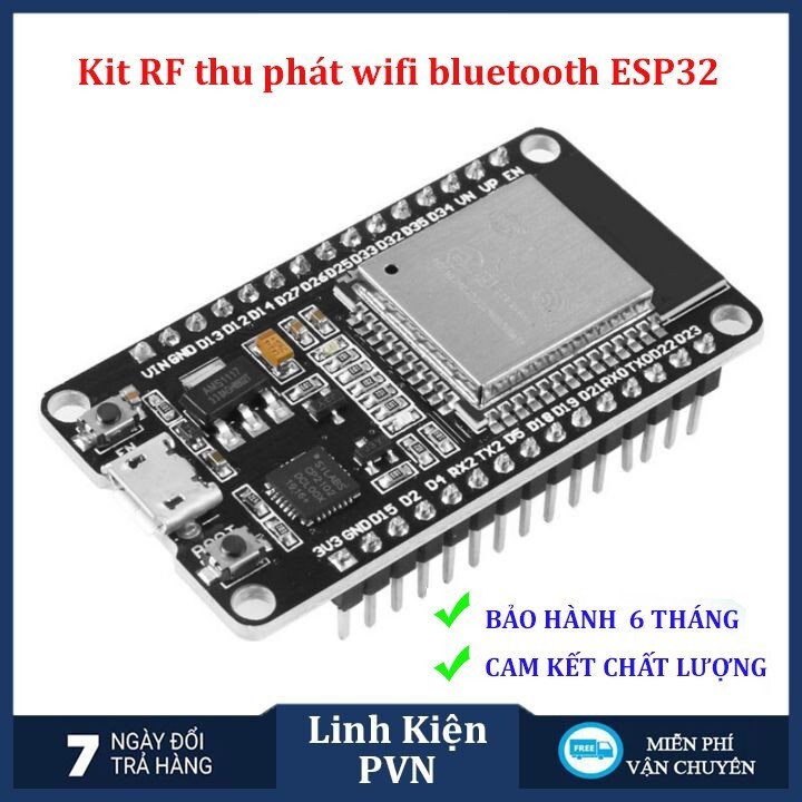 Kit ESP32 Wifi + Bluetooth CH340/CP2102 30P (30 Chân) - Kit thu phát IoT