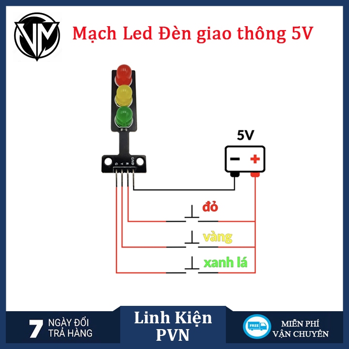 Mạch Led Đèn Giao Thông Mô Hình 5V - Mô Hình Học Tập