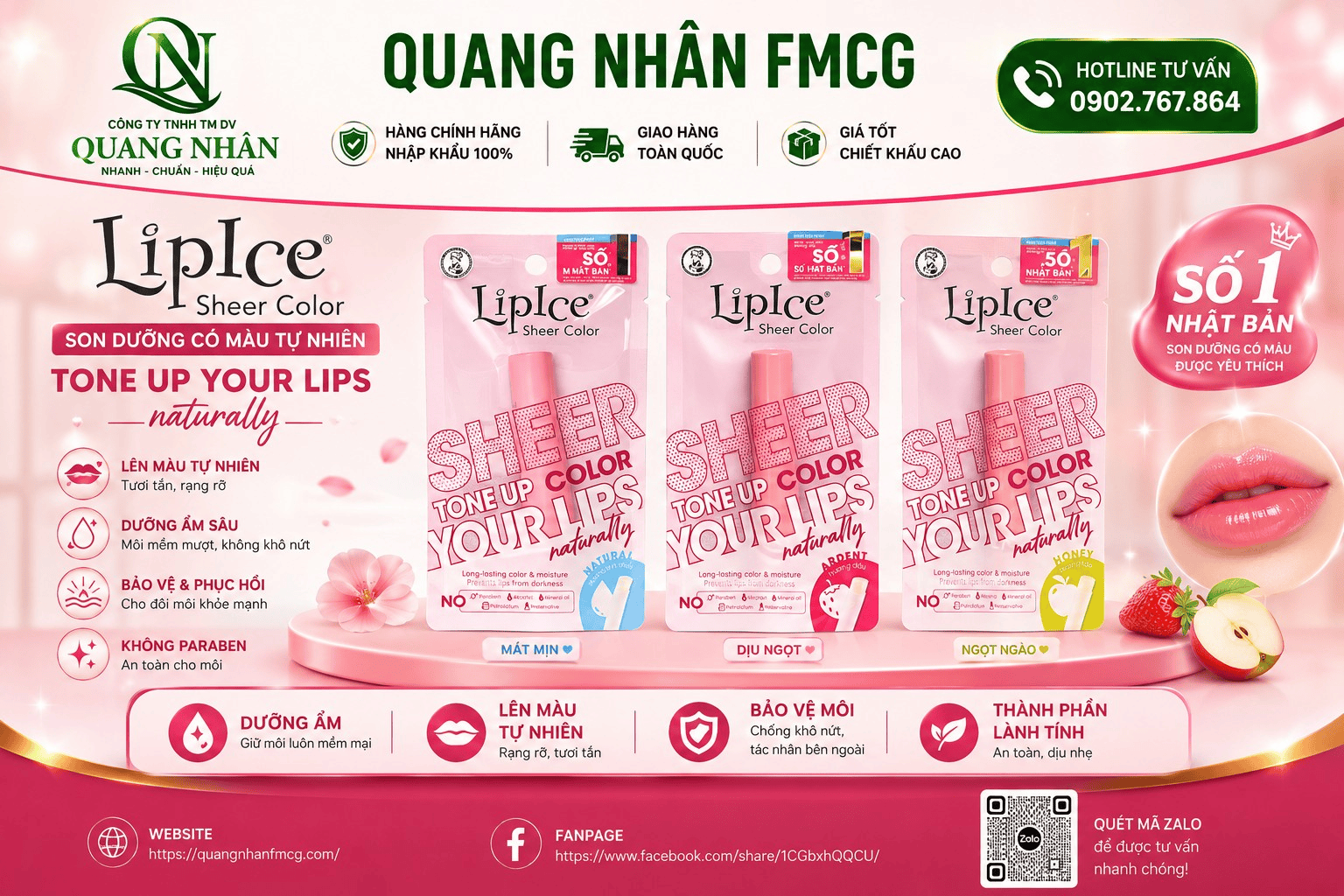 CHÍNH SÁCH GIÁ BÁN SON LIPICE SHEER COLOR TẠI QUANG NHÂN 💄