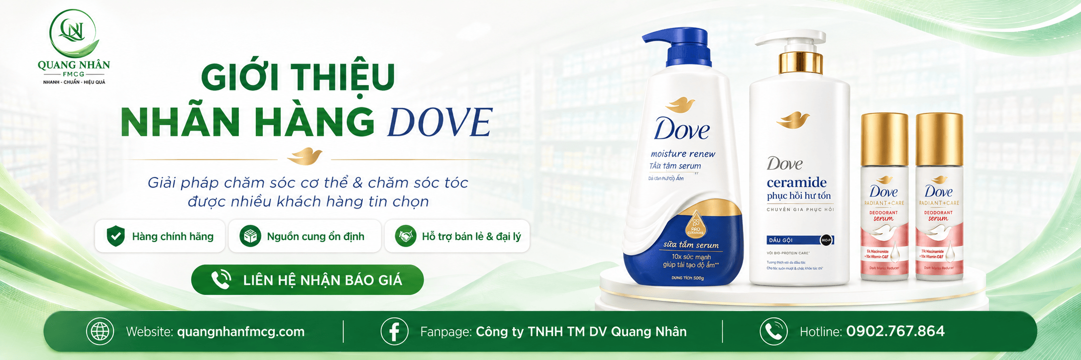Giới thiệu nhãn hàng DOVE tại Quang Nhân FMCG