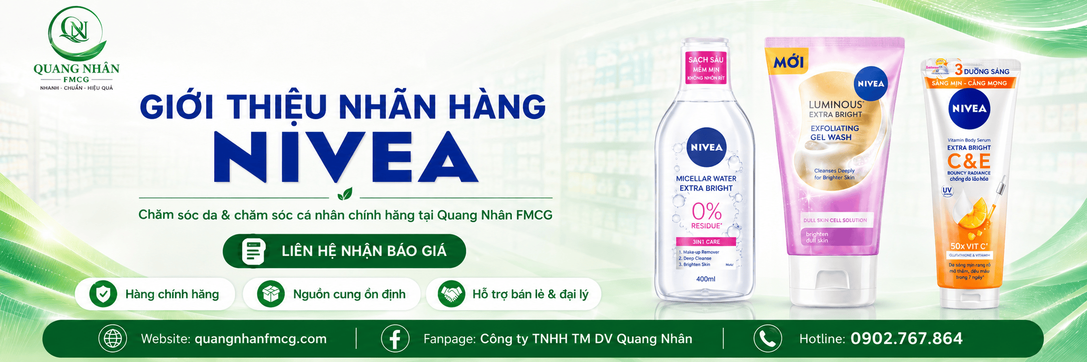 Giới thiệu nhãn hàng NIVEA tại Quang Nhân FMCG