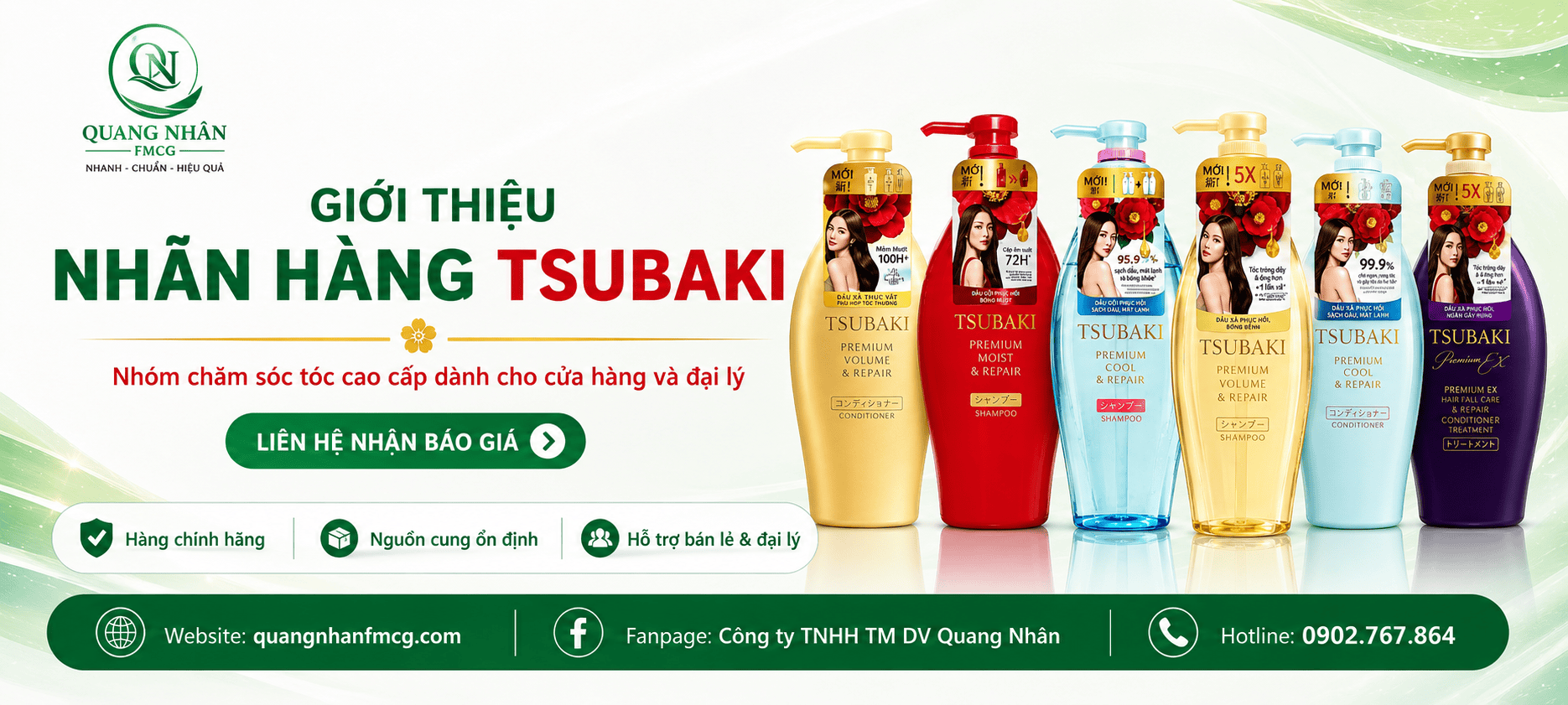 Giới thiệu nhãn hàng TSUBAKI tại Quang Nhân FMCG