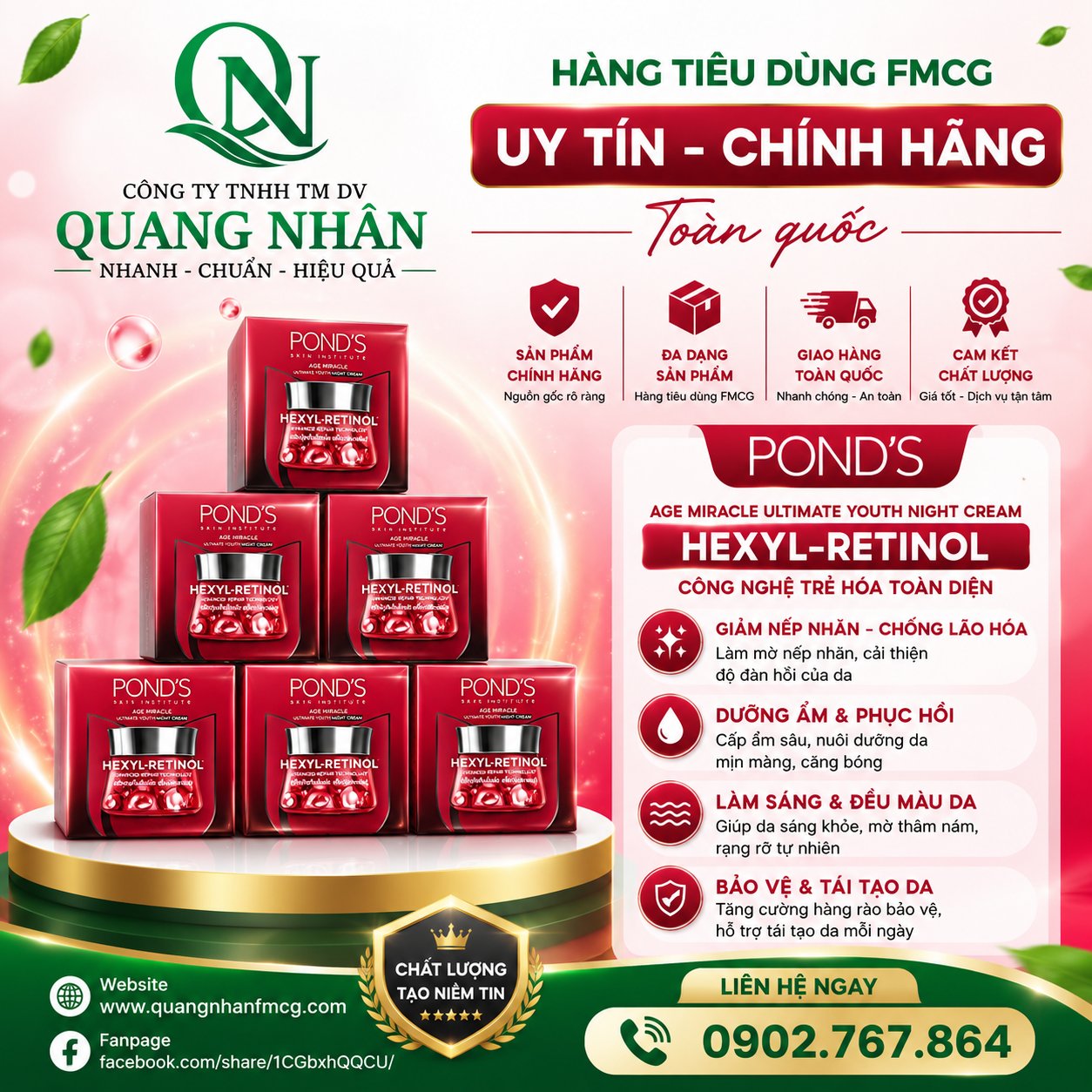 Kem Ngăn Ngừa Lão Hóa Cao Cấp Ban Đêm Pond's Age Miracle