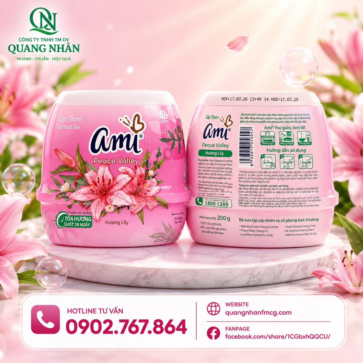 SÁP THƠM AMI LILY - NGỌT NGÀO 200GX24