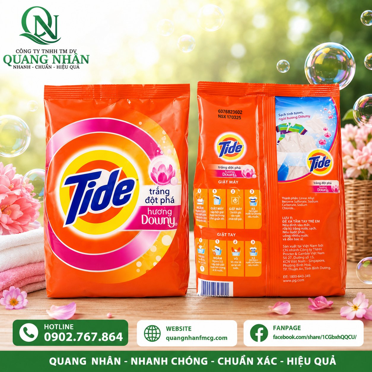 Tide Bột Giặt Downy 690g x 18 gói