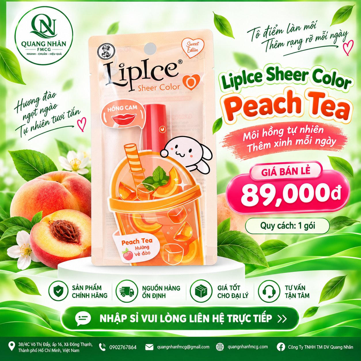 Son Dưỡng Môi LIPICE SHEER COLOR Q Thỏ Bảy Màu 2.4 G X 40 CÂY