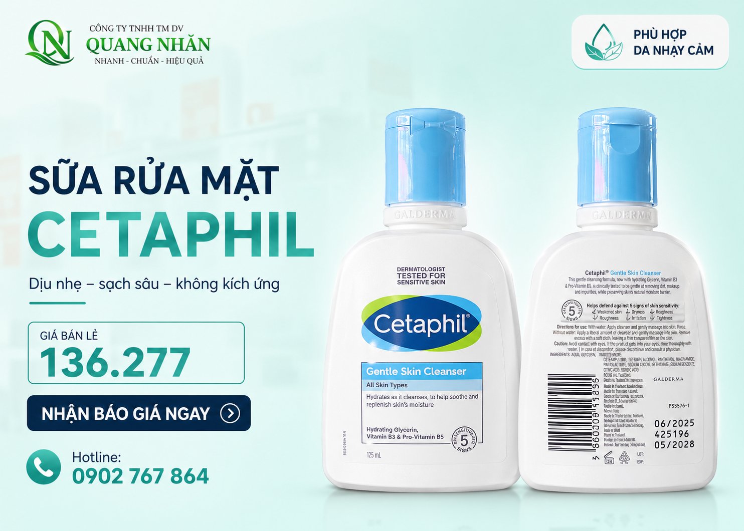 Sữa Rửa Mặt Cetaphil Gentle Skin Cleanser 125ml