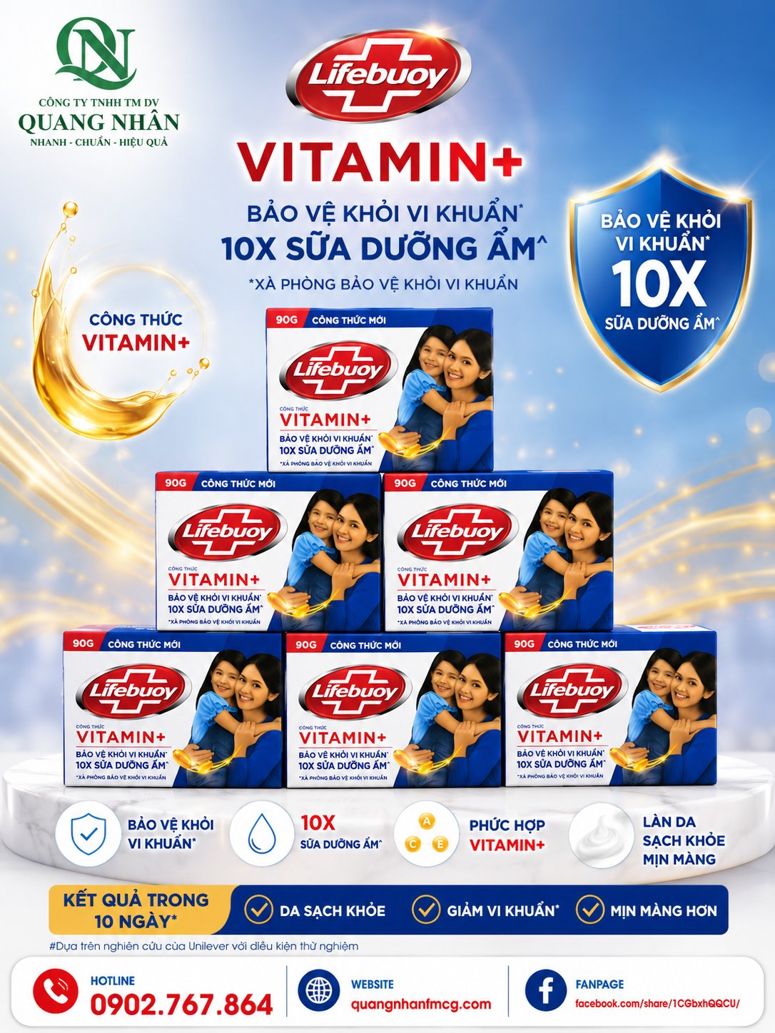 XÀ BÔNG CỤC LIFEBUOY CHĂM SÓC DA   72 CỤC X 90G
