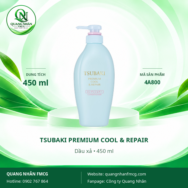 DẦU XẢ TSUBAKI XANH 450ML X 9 CHAI