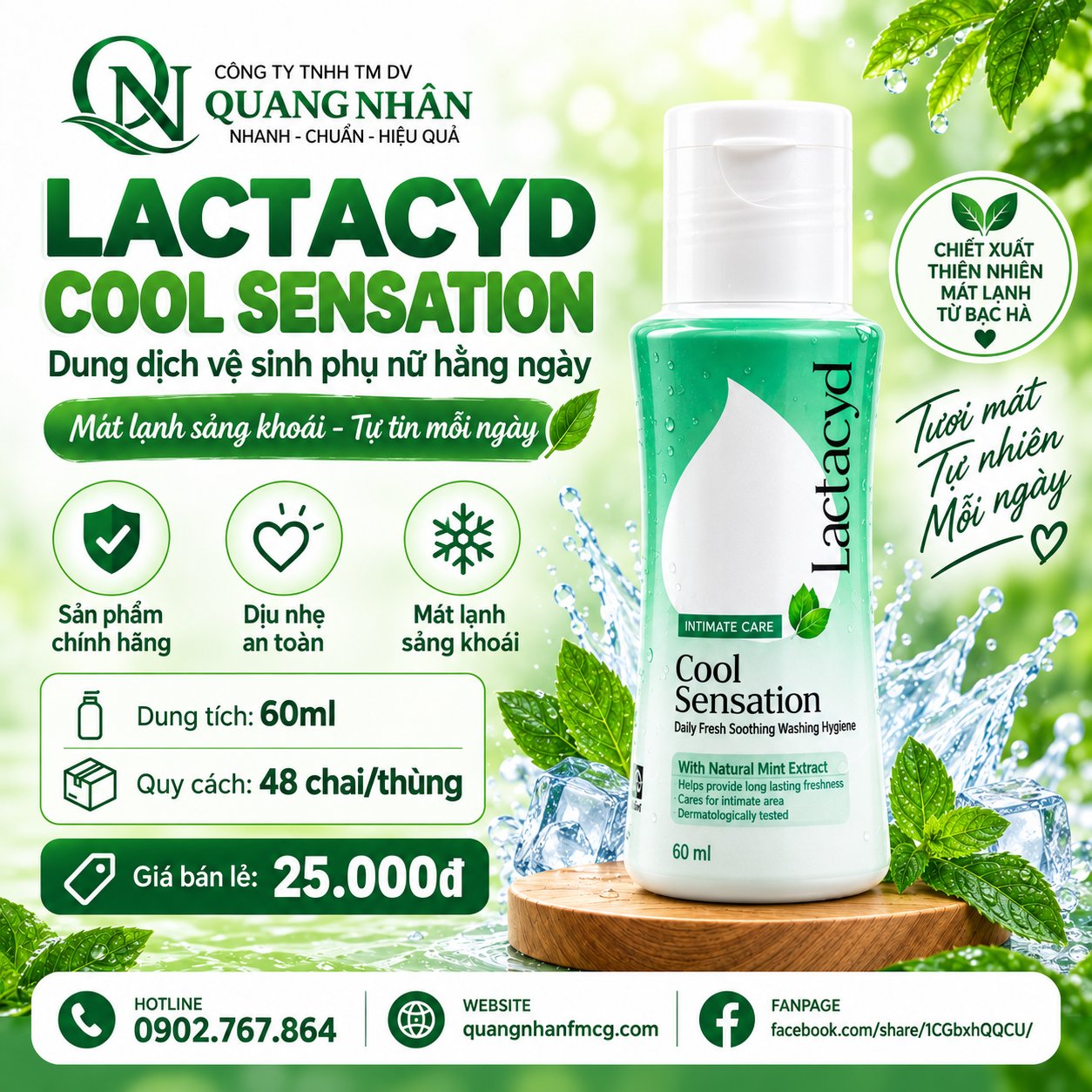 LACTACYD COOL SENSATION 60ML X 48 CHAI