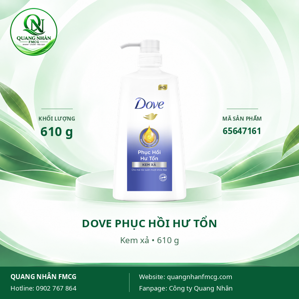 KEM XẢ DOVE PHỤC HỒI HƯ TỔN 610G x 8 chai