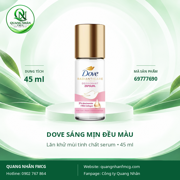 LĂN KHỬ MÙI DOVE (hồng) Tinh Chất Serum Sáng Mịn Đều Màu 45ml x 24 chai