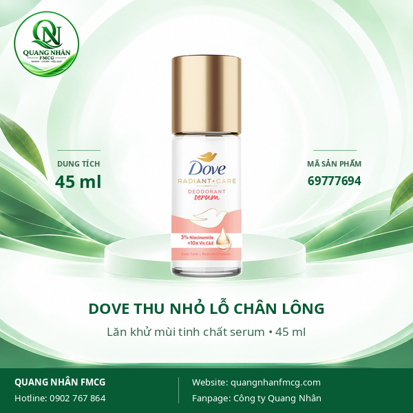 LĂN KHỬ MÙI DOVE (cam) Tinh Chất Serum Thu Nhỏ Lỗ Chân Lông 45ml x 24 chai