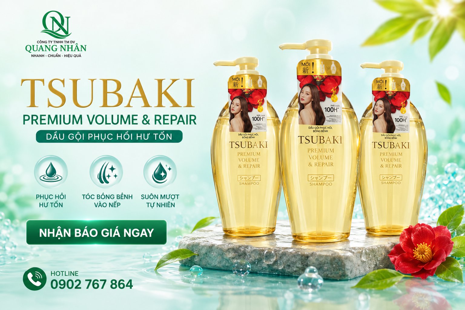 DẦU GỘI TSUBAKI VÀNG 450ML X 9 CHAI