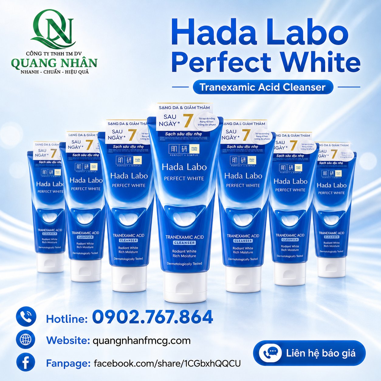 Kem rửa mặt dưỡng trắng HADA LABO ( XANH DƯƠNG )