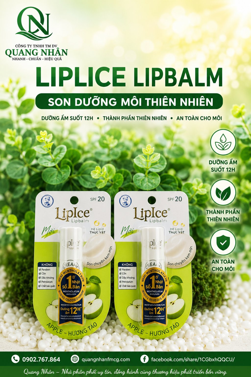 Son dưỡng môi Hương Táo (LipIce Apple) 3,3 g