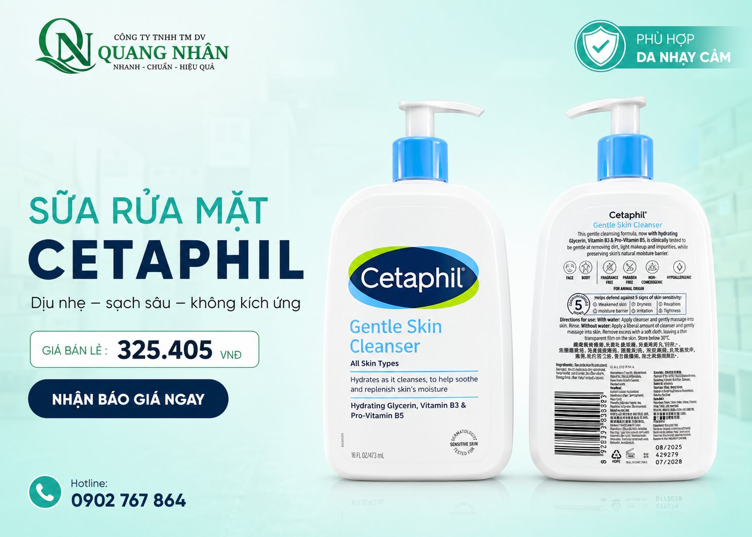 Sữa Rửa Mặt Cetaphil Gentle Skin Cleanser 473ml