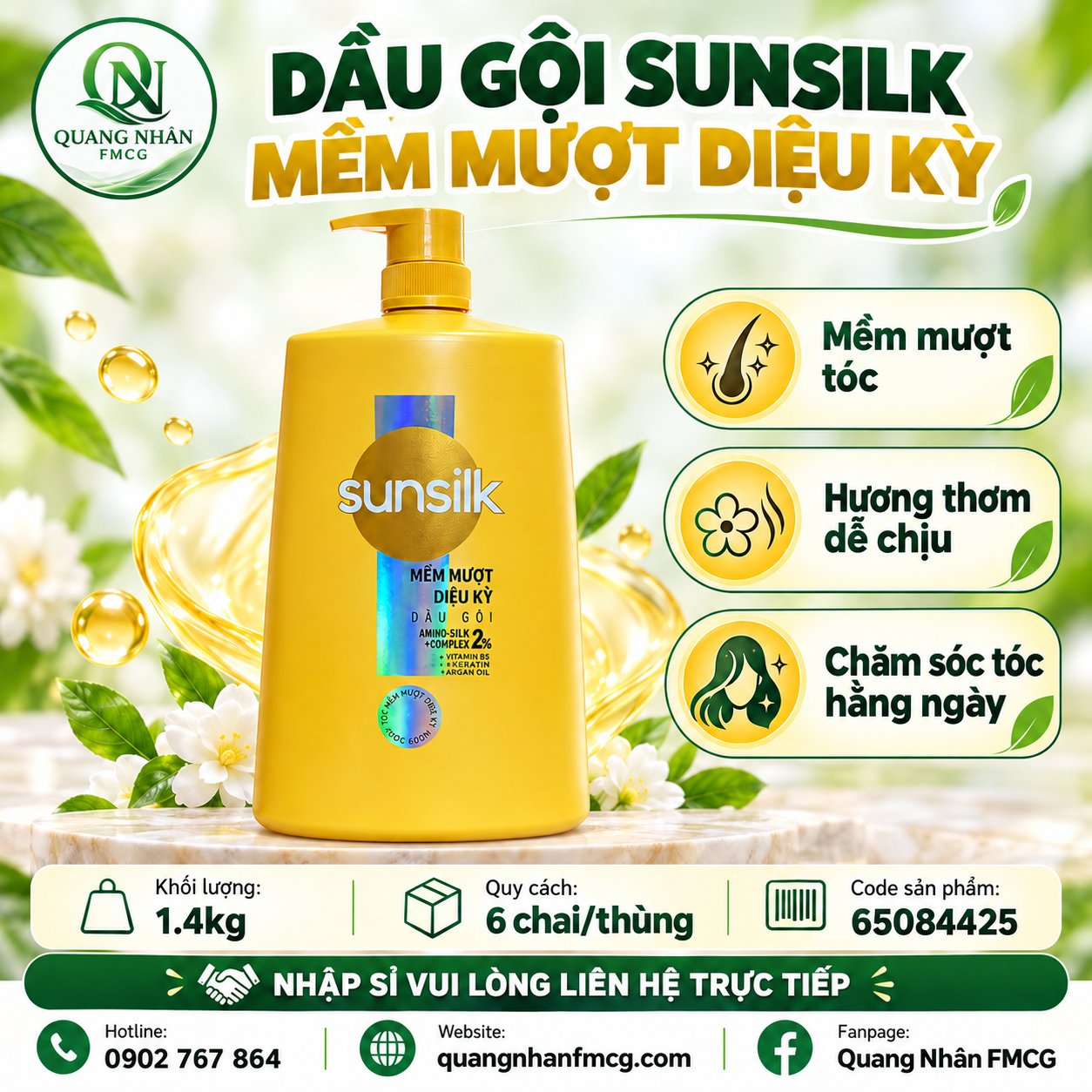 DẦU GỘI SUNSILK MMDK 1.4KG x 6 CHAI