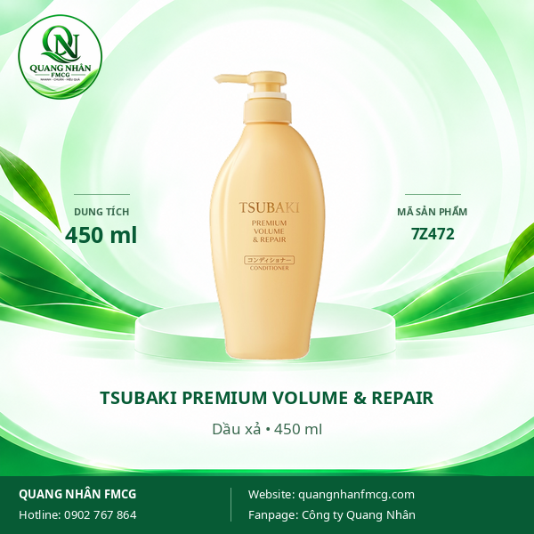 DẦU XẢ TSUBAKI VÀNG 450ML X 9 CHAI