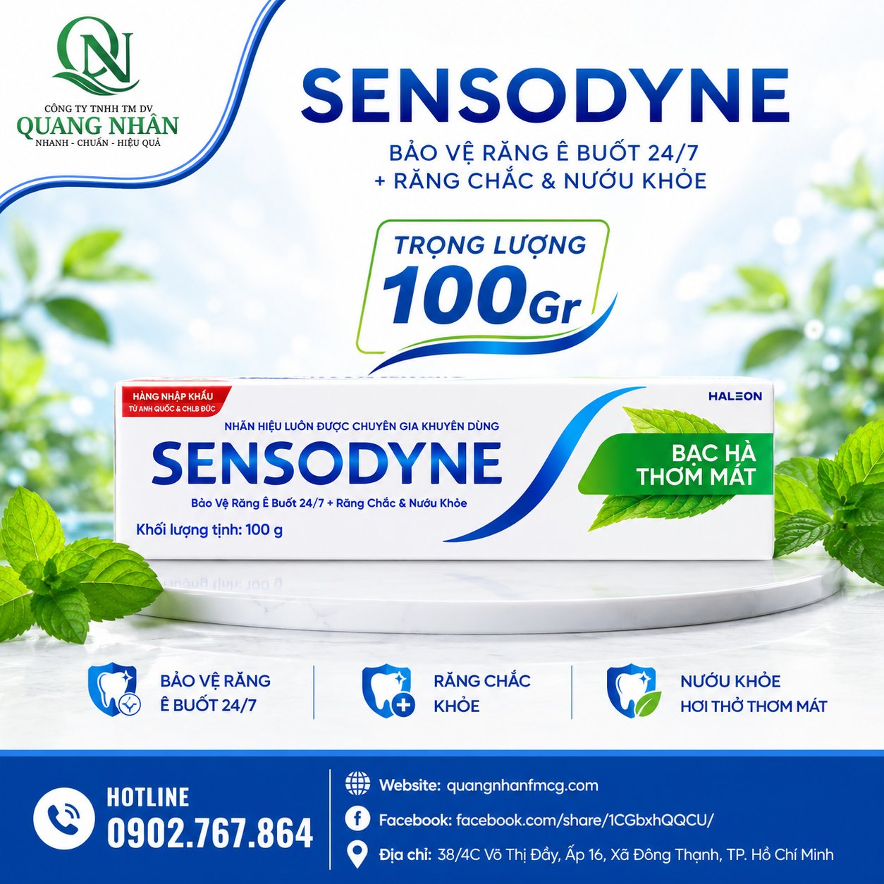 KEM ĐÁNH RĂNG SENSODYNE BAC HA 100G x 72 ống