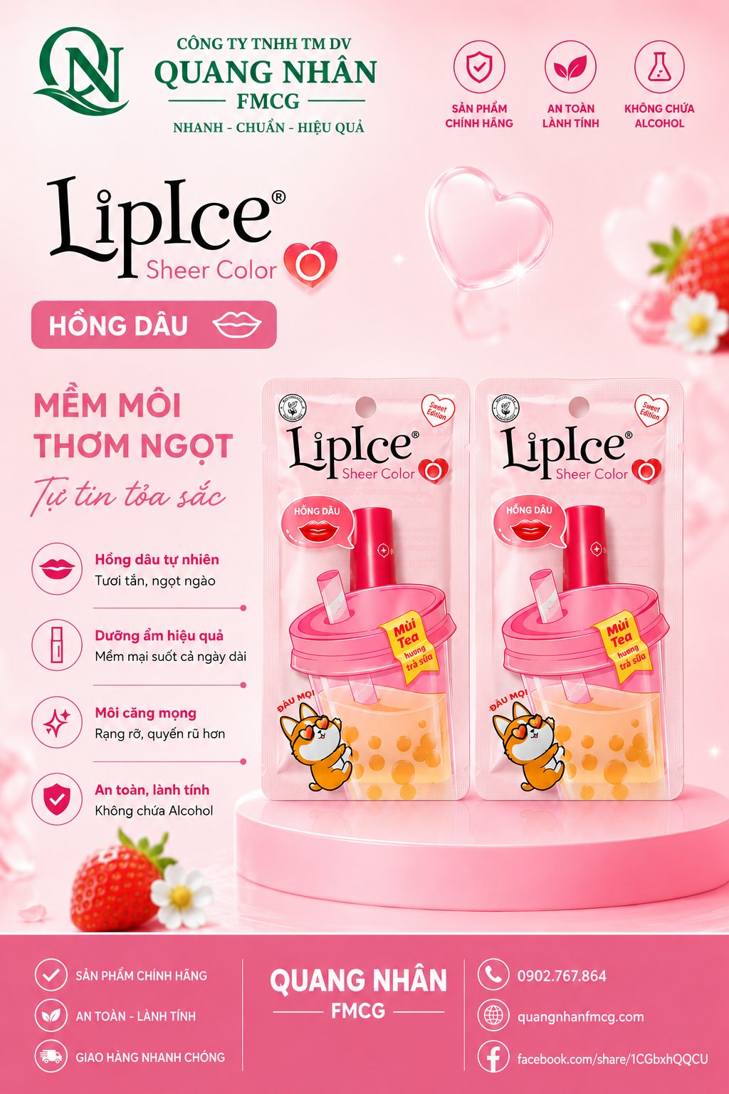 Son Dưỡng Môi LIPICE SHEER COLOR Q Trà Sữa 2.4 G X 40 CÂY