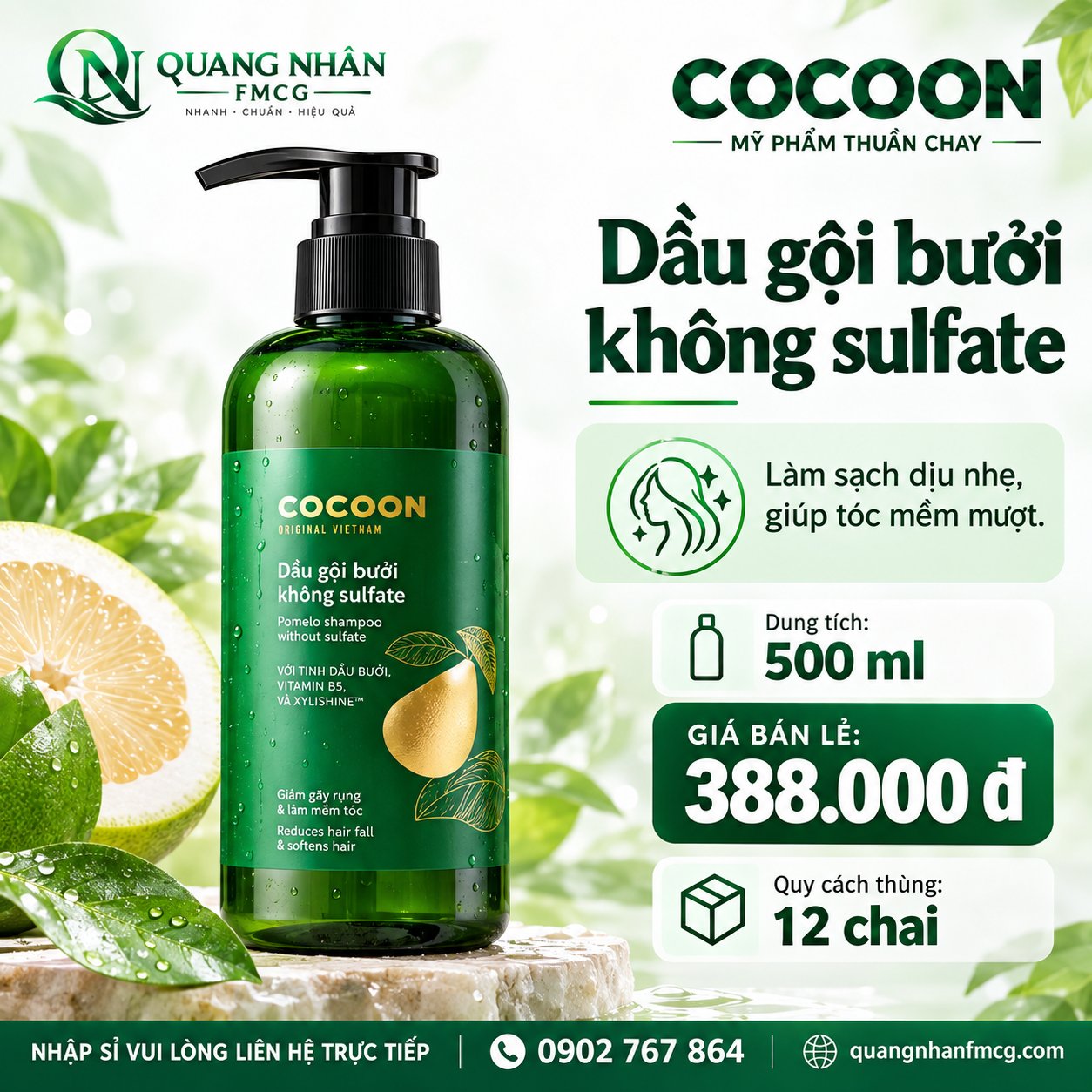 Dầu gội bưởi không sulfate 500ml
