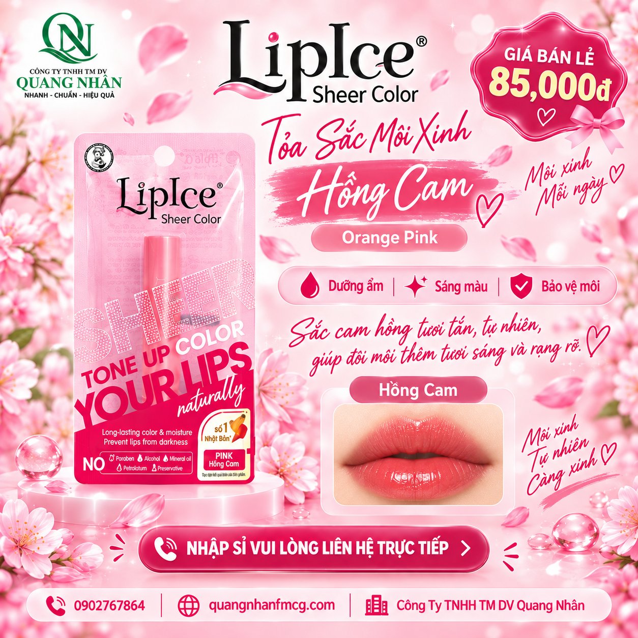 Son Dưỡng Môi LIPICE SHEER COLOR ROSE ( HỒNG CAM ) 2.4 G X 40 CÂY