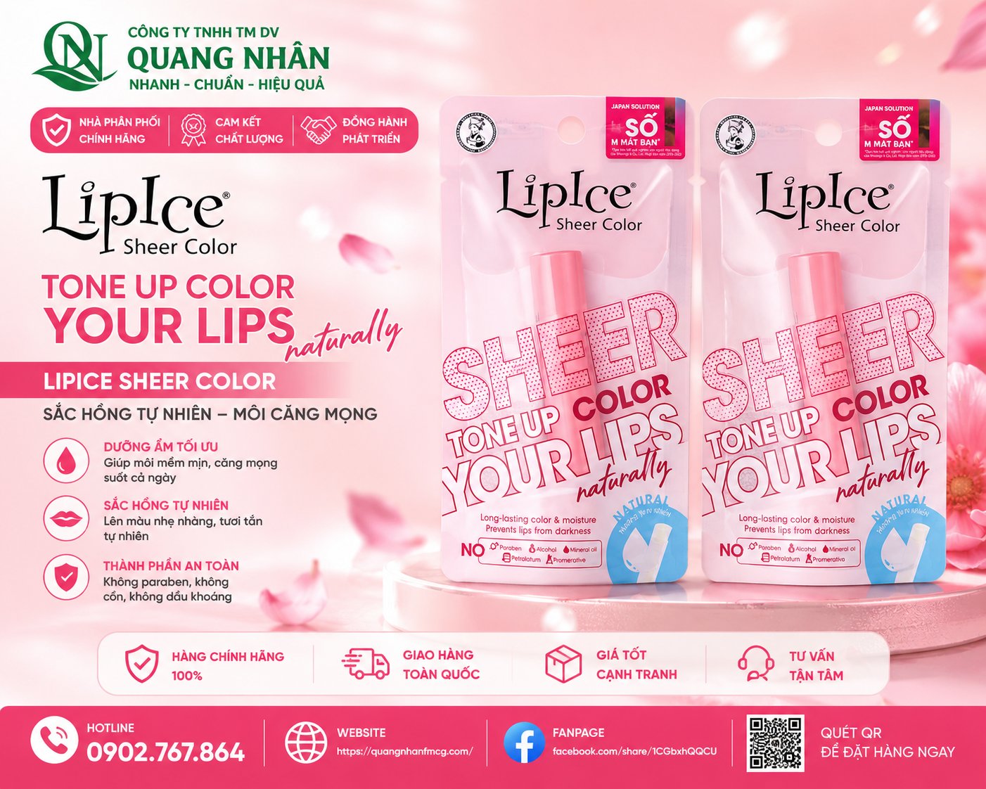 Son Dưỡng Môi LIPICE SHEER COLOR hương tinh khiết 2.4 G X 40 CÂY