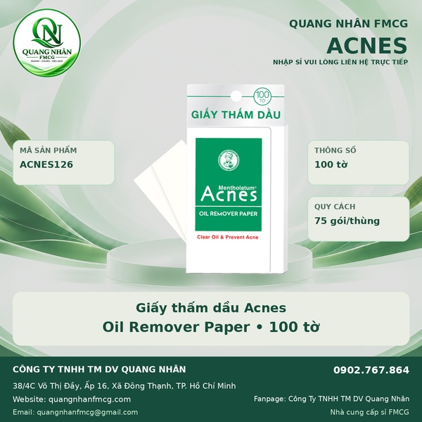 GIẤY THẤM DẦU ACNES sach nhờn , ngăn ngừa mụn