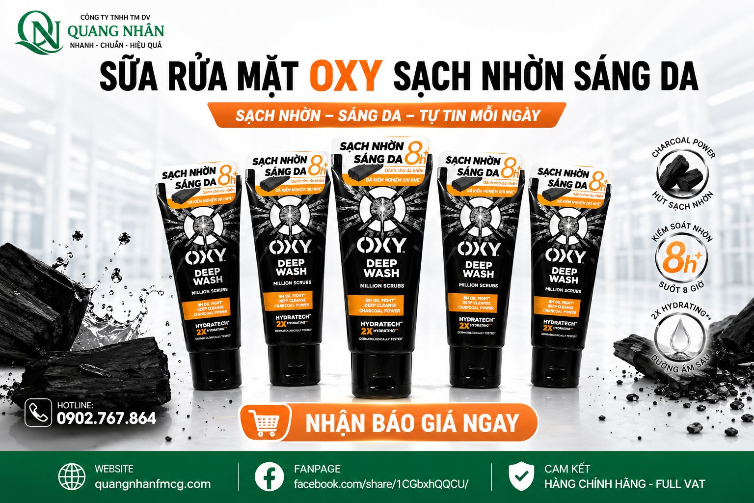 SỮA RỬA MẶT NAM OXY DEEP WASH 100G ( ĐEN )