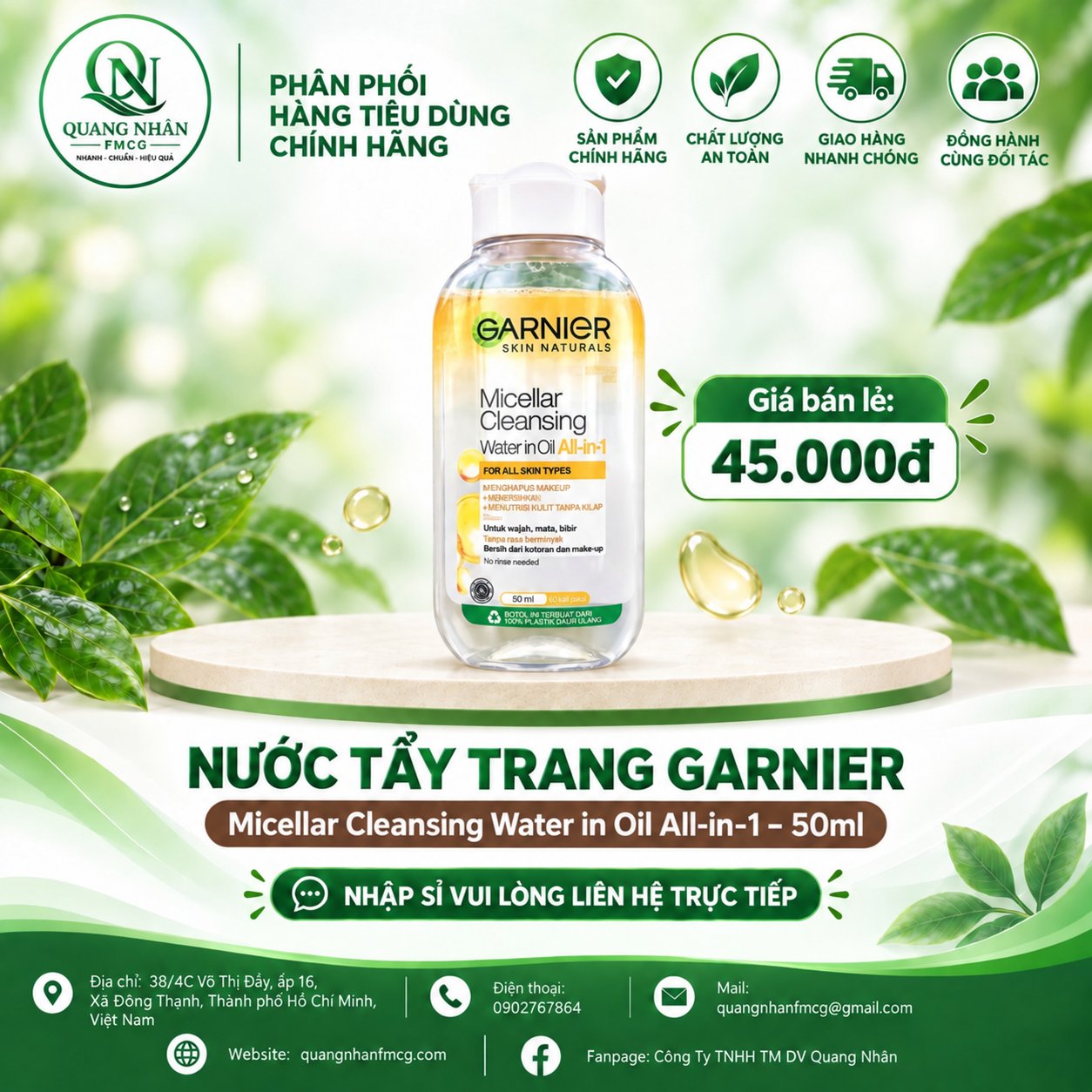 Sữa Rửa Mặt Garnier Anti-Acne (Vỏ Trắng) tuýp 50ml