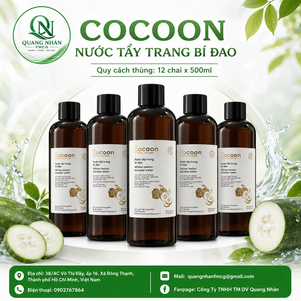 Nước tẩy trang bí đao 500ml
