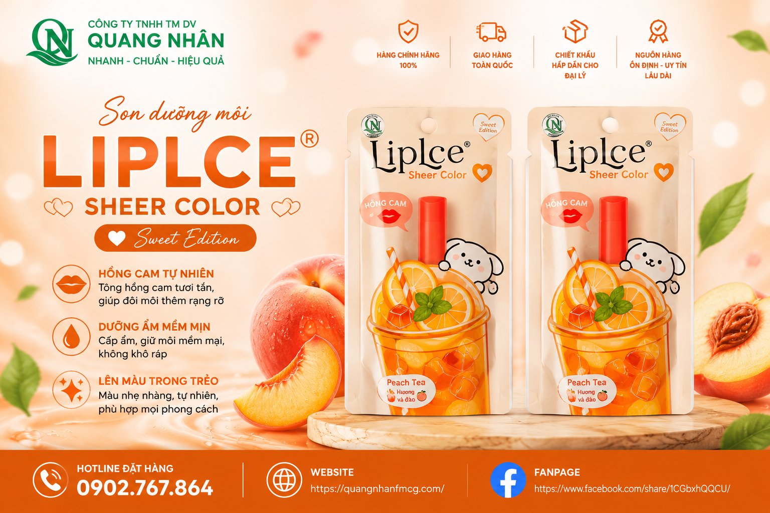 Son Dưỡng Môi LIPICE SHEER COLOR Q Thỏ Bảy Màu 2.4 G X 40 CÂY