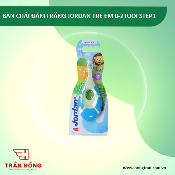 BÀN CHẢI ĐÁNH RĂNG JORDAN TRE EM 0-2TUOI STEP1