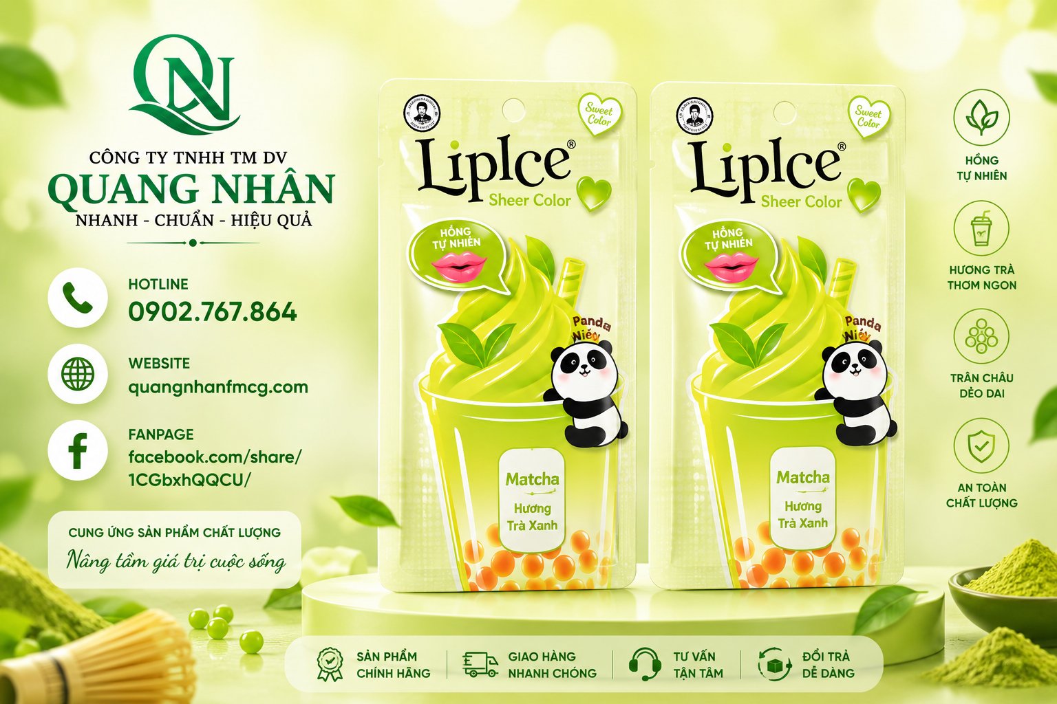 Son Dưỡng Môi LIPICE SHEER COLOR Q MATCHA 2.4 G X 40 CÂY