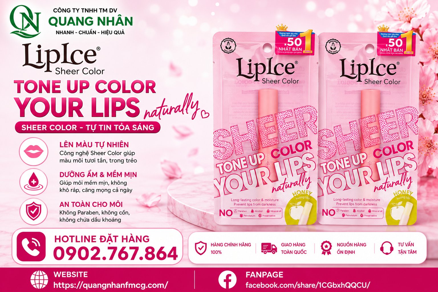 Son Dưỡng Môi LIPICE SHEER COLOR hương táo 2.4 G X 40 CÂY