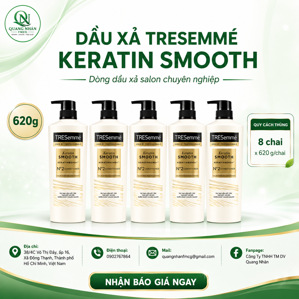 DẦU XẢ TRESEMME Keratin Smooth 620g x 8 chai