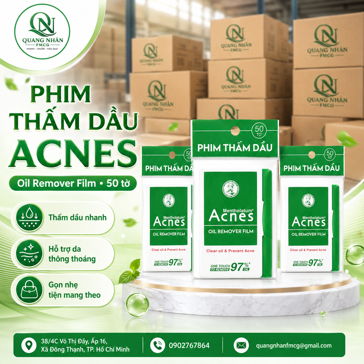 Phim thấm dầu Acnes Oil Remover Film 50 tờ