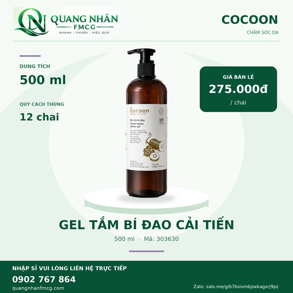 Cocoon gel tắm bí đao cải tiến 500ml