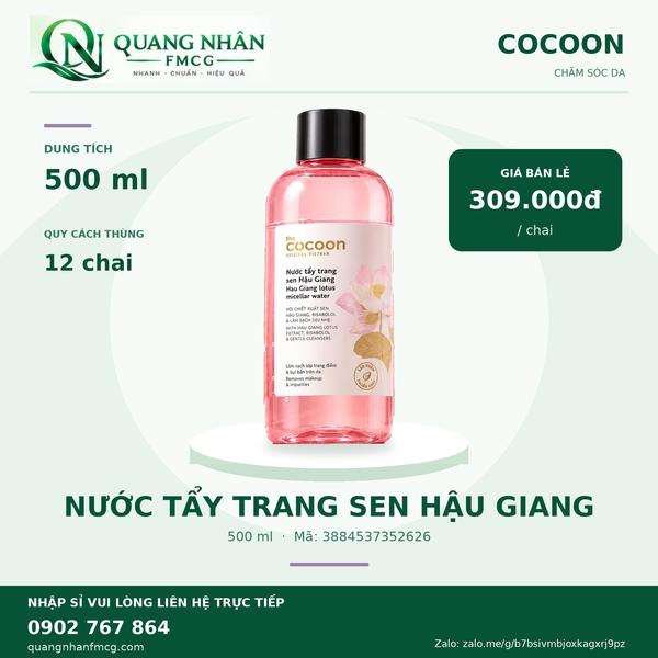 Nước tẩy trang sen Hậu Giang 500ml