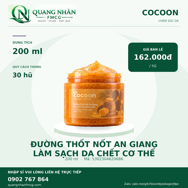 Đường thốt nốt An Giang làm sạch da chết cơ thể 200ml